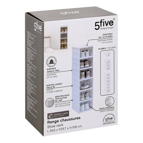 Range-chaussures Fold'n Box 6 Paires Blanc
