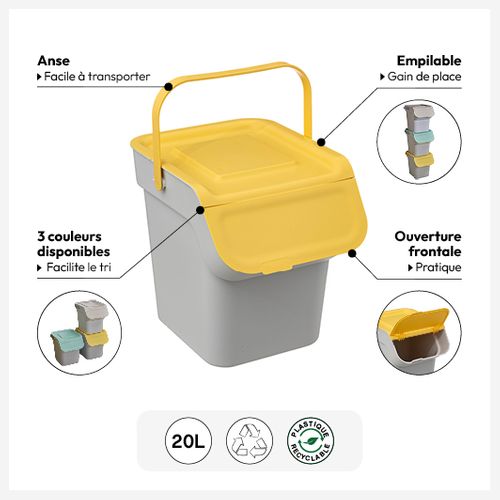 Poubelle De Tri En Plastique 20l