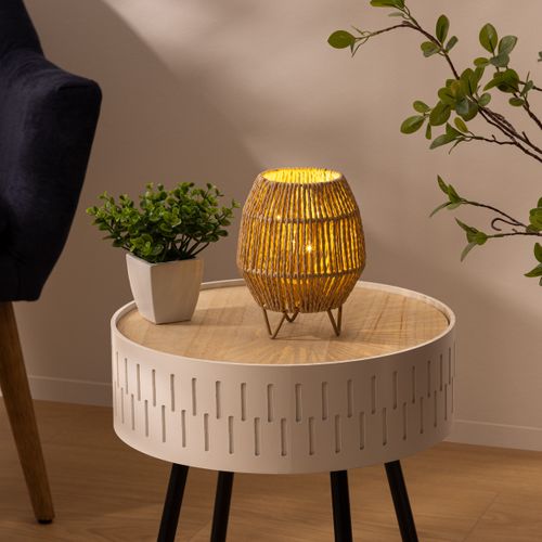 Lampe En Papier Naturel Ida H17cm