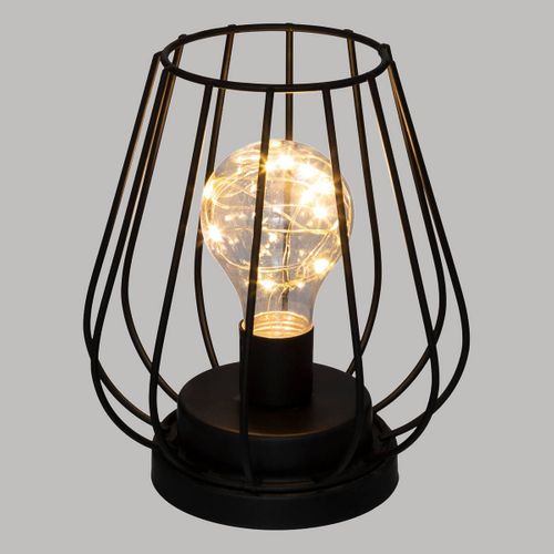 Lampe En Métal Noir "madi" H18cm