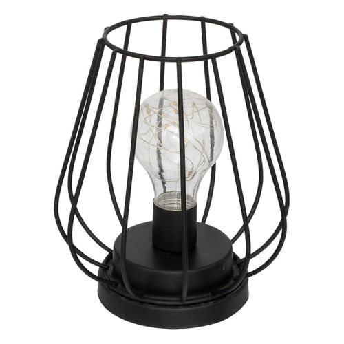 Lampe En Métal Noir "madi" H18cm