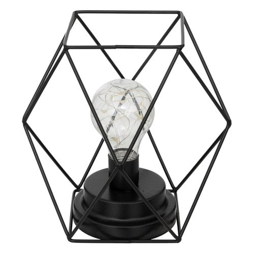 Lampe En Métal Noir "madi" H18cm