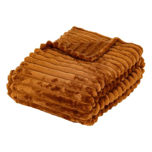 Plaid Côtelé Flanelle Fourrure 130 X 170 Cm