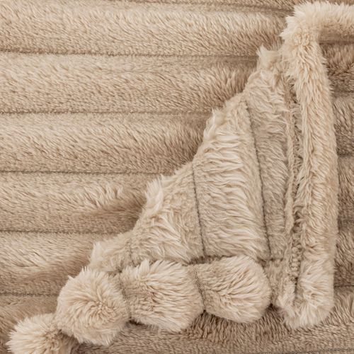 Plaid Côtelé Flanelle Fourrure 130 X 170 Cm