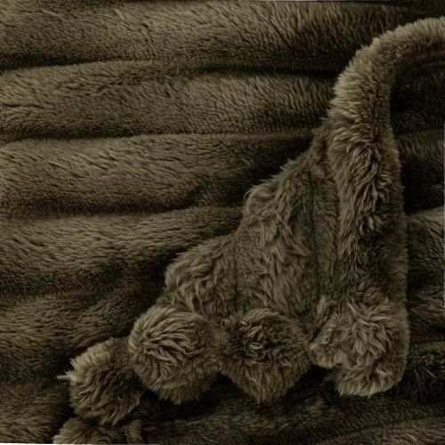 Plaid Côtelé Flanelle Fourrure 130 X 170 Cm