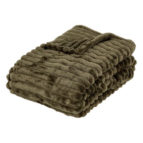 Plaid Côtelé Flanelle Fourrure 130 X 170 Cm