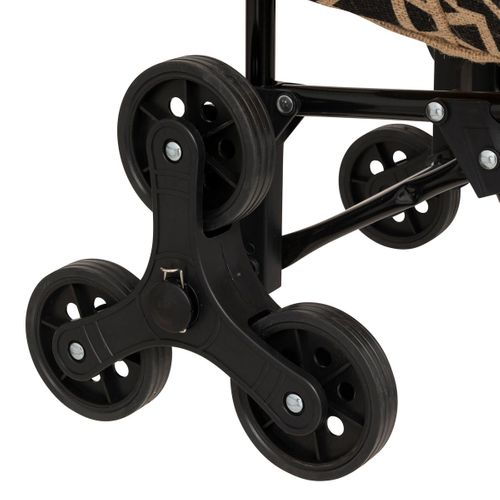 Chariot De Courses 6 Roues En Acier Et Toile En Jute Capacité 33 L