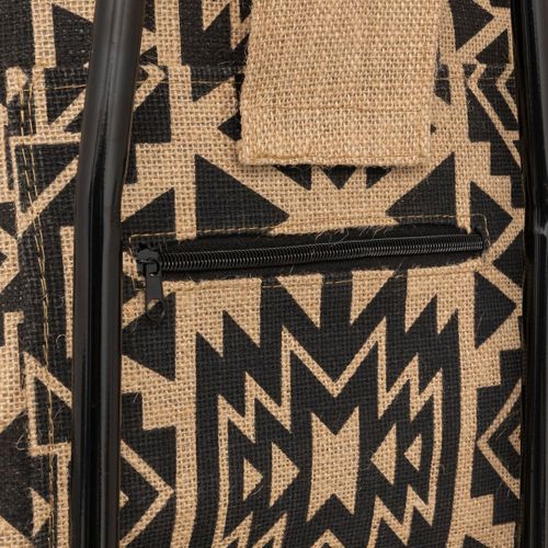 Chariot De Courses 6 Roues En Acier Et Toile En Jute Capacité 33 L