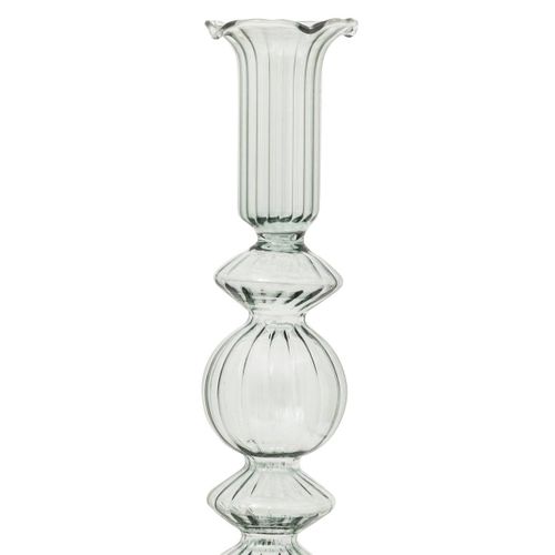 Bougeoir Chandelier En Verre Coloré H 30.5 Cm