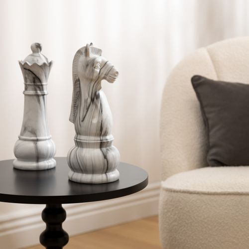 Déco à Poser Pièces D'échec "olen" Gris H26,5cm