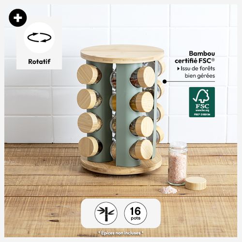 Présentoir à Épices "sensia" Avec Plateau Tournant 15 Pots