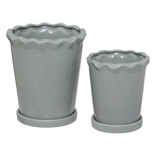 Lot De 2 Cache-pots "wild" H21/16cm