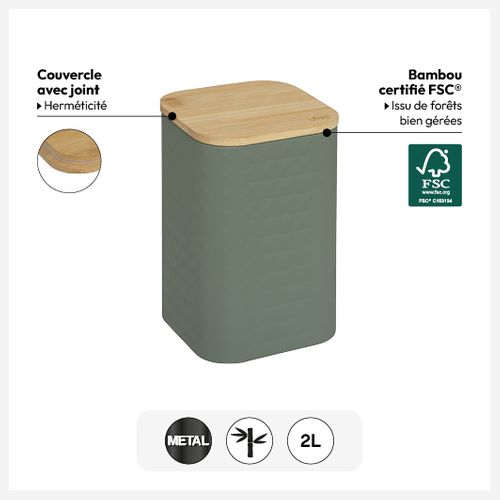 Boîte De Conservation "sensia" En Métal 2l