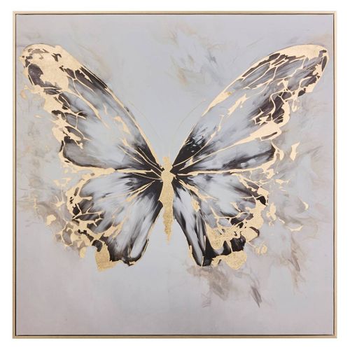 Toile Imprimée Papillon Hilo 60x60 Cm - Gris