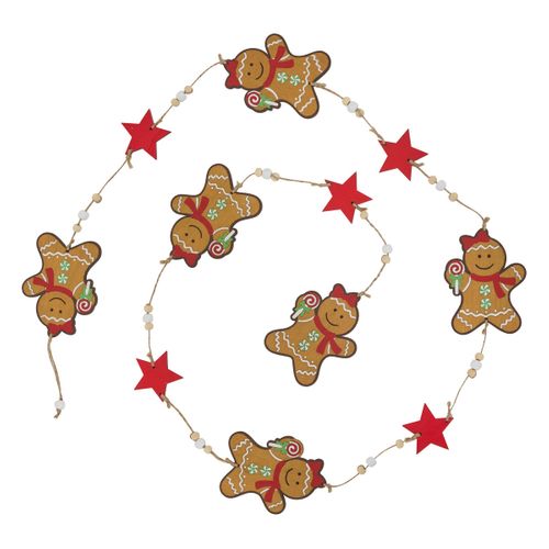Guirlande De Noël Pain D'épice Avec Déco L 180 Cm