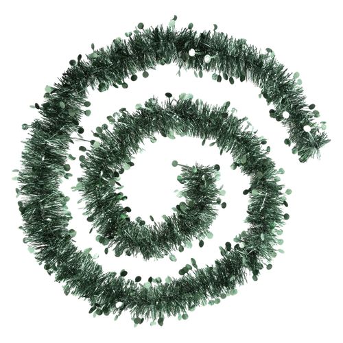 Guirlande De Noël Large 10 Cm Vert Olive Avec Pastilles Longueur 2 Mètres