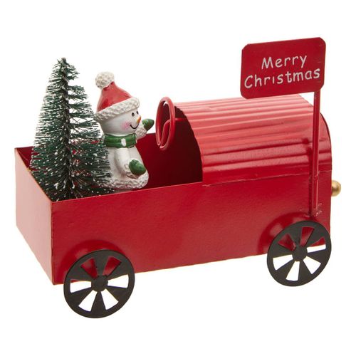 Déco Noël Petite Voiture En Métal H 11 Cm