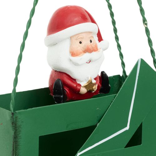 Déco Noël Petite Boîte Aux Lettres Forme Sac En Métal Imprimé H 14 Cm