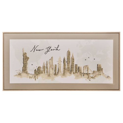 Toile Imprimée Encadrée Marlow Noir Et Blanc 116x58cm