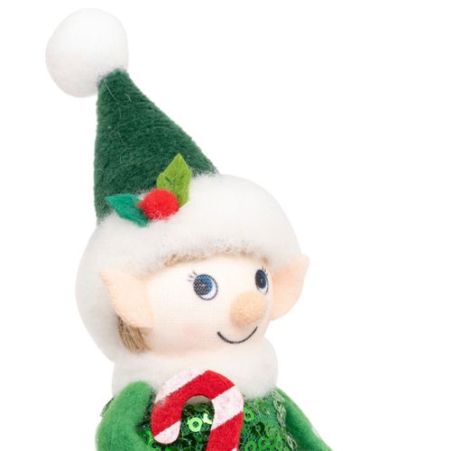 Déco De Noël Lutin Assis H 21 Cm