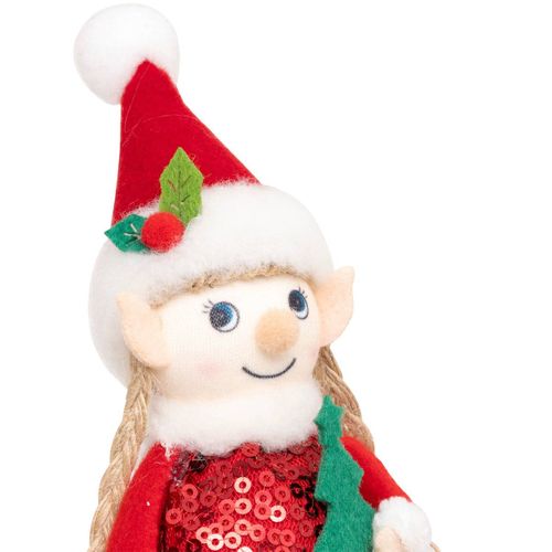 Déco De Noël Lutin Assis H 21 Cm