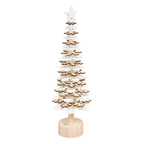 Sapin De Noël En Bois Blanc Et Naturel H 36 Cm