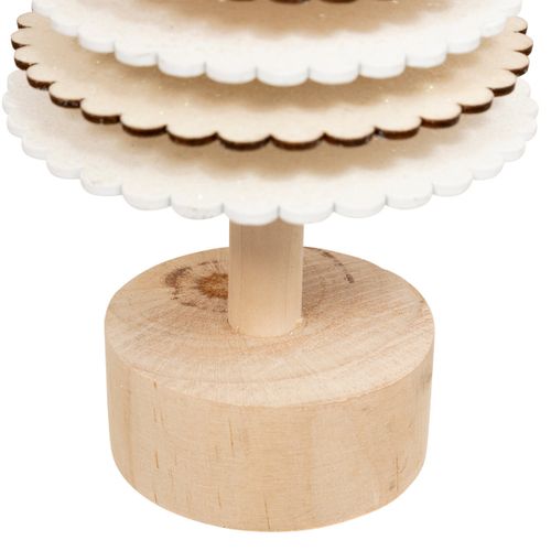 Sapin De Noël En Bois Blanc Et Naturel H 36 Cm