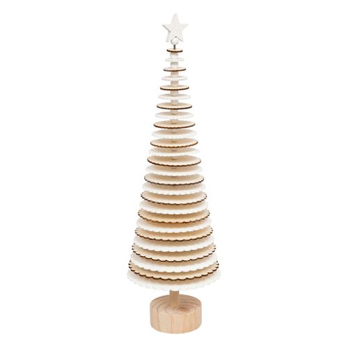 Sapin De Noël En Bois Blanc Et Naturel H 46 Cm
