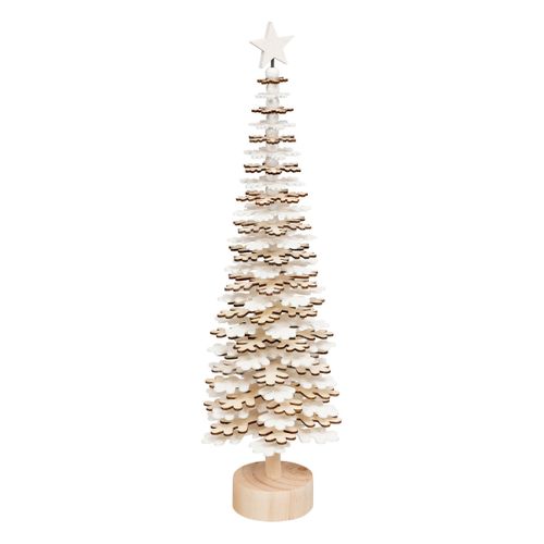 Sapin De Noël En Bois Blanc Et Naturel H 46 Cm