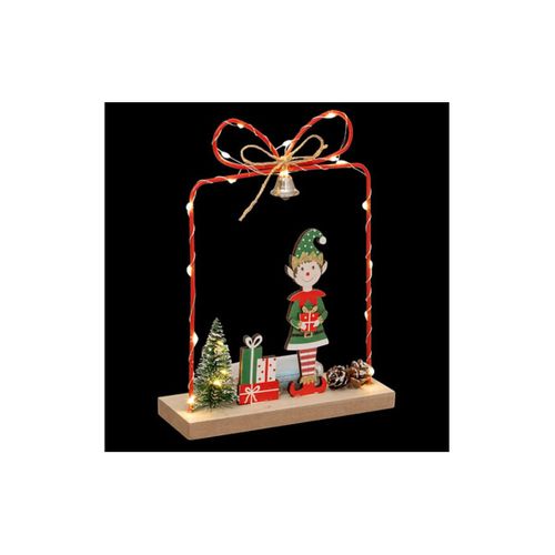 Déco De Noël Lumineuse Lutin 20 LED Blanc H 21 Cm