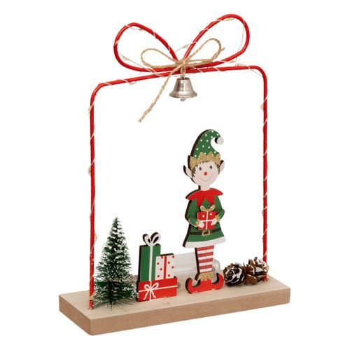 Déco De Noël Lumineuse Lutin 20 LED Blanc H 21 Cm