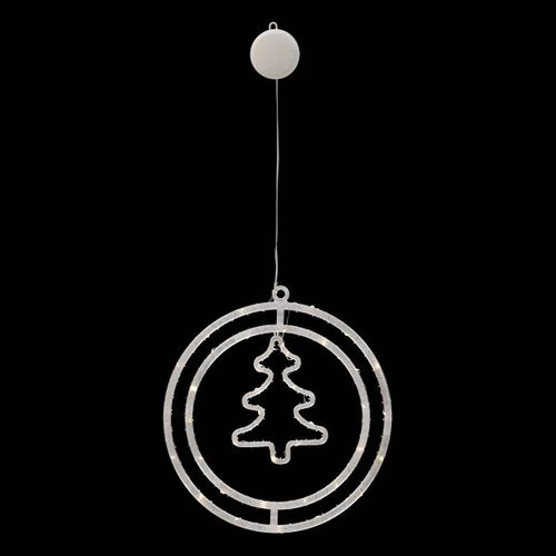 Déco Lumineuse Intérieur Double Cercle 50 LED H 41 Cm