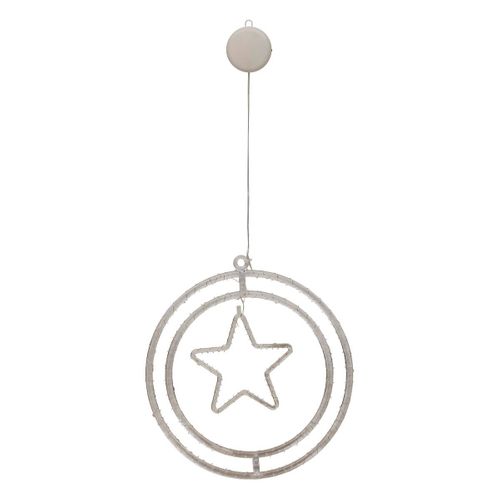 Déco Lumineuse Intérieur Double Cercle 50 LED H 41 Cm