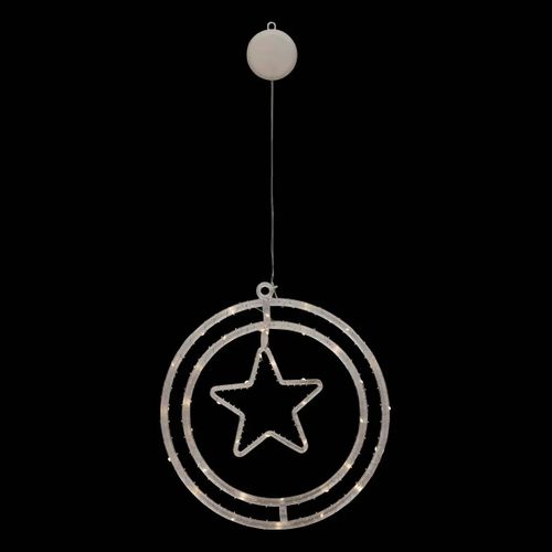 Déco Lumineuse Intérieur Double Cercle 50 LED H 41 Cm