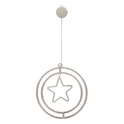 Déco Lumineuse Intérieur Double Cercle 50 LED H 41 Cm