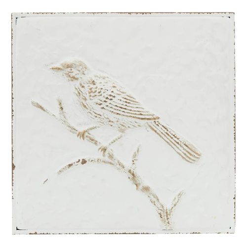 Décoration Murale Varo Oiseau 26x26m Blanc