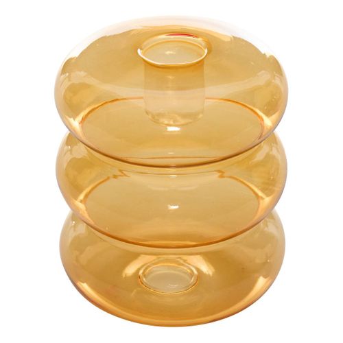 Bougeoir Pool En Verre 9x9x10,5cm Violet