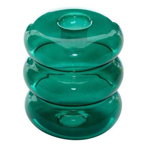 Bougeoir Pool En Verre 9x9x10,5cm Violet