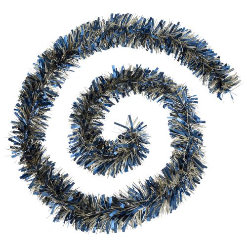Guirlande De Noël Large 10 Cm Bleu Et Or Longueur 2 Mètres