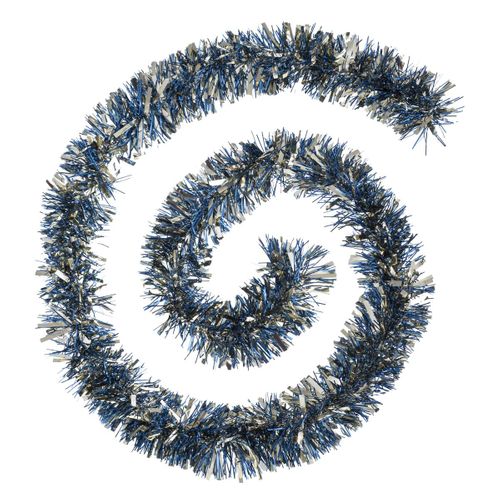 Guirlande De Noël Large 10 Cm Bleu Et Or Longueur 2 Mètres