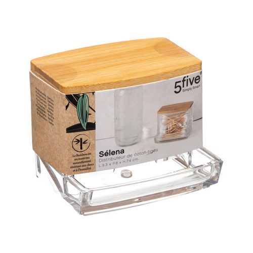Distributeur à Coton-tiges Avec Couvercle En Bambou