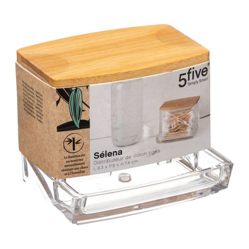 Distributeur à Coton-tiges Avec Couvercle En Bambou