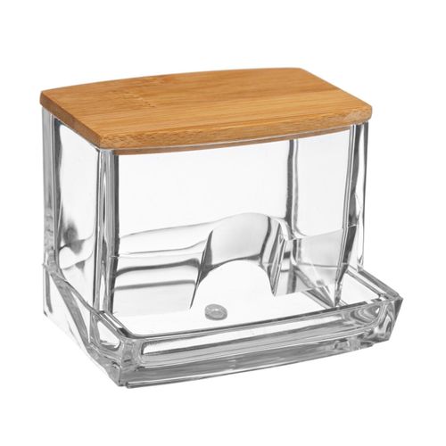 Distributeur à Coton-tiges Avec Couvercle En Bambou