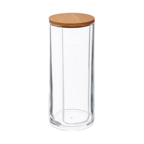 Distributeur  à Coton Avec Couvercle En Bambou