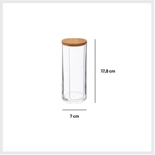 Distributeur  à Coton Avec Couvercle En Bambou