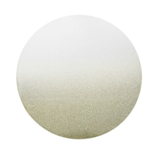 Photophore Support à Bougie Plaque En Verre Effet Miroir Or Pailleté D 30 Cm