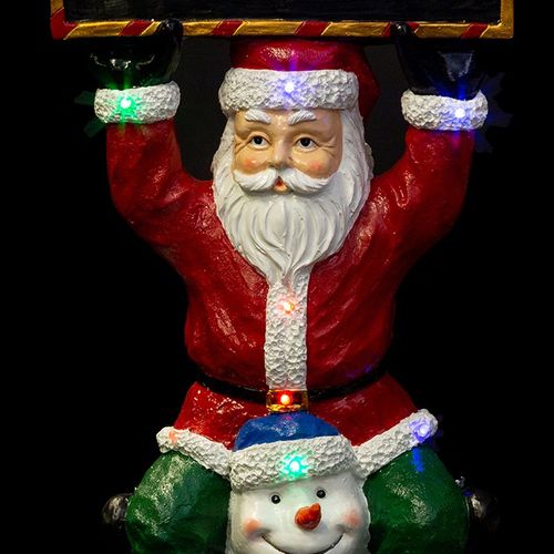 Grande Décoration Lumineuse Père Noël Et Ses Amis En Résine 20 LED H 150 Cm