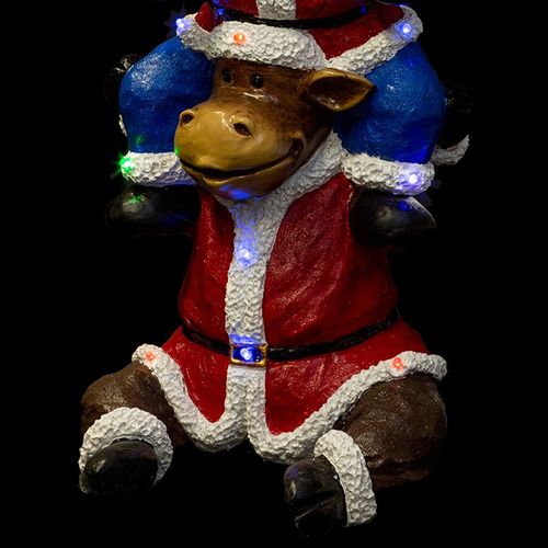 Grande Décoration Lumineuse Père Noël Et Ses Amis En Résine 20 LED H 150 Cm