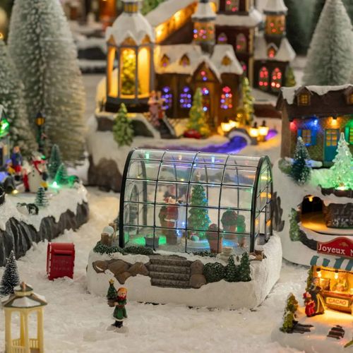 Village De Noël Serre Du Père Noel 8 L Lumineux