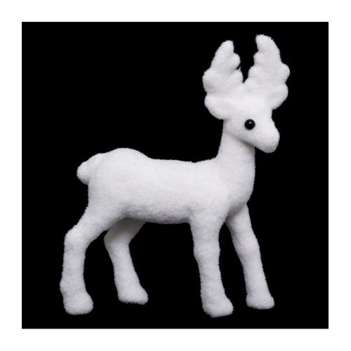 Déco Noël Renne Blanc 22 X 13 Cm